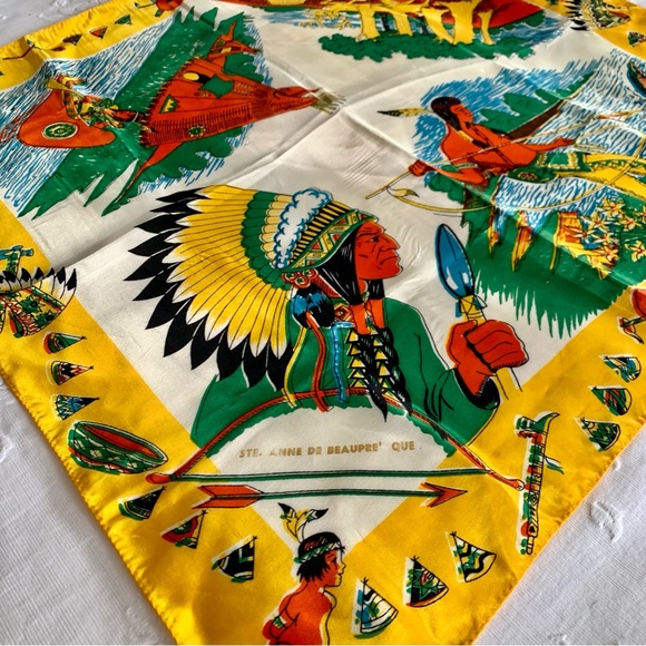 Vintage Native Canadian Souvenir Scarf - Picture 2 of 4